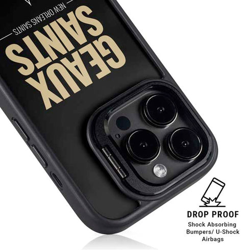 NFL New Orleans Saints Team Motto iPhone 15 Pro Kickstand Case